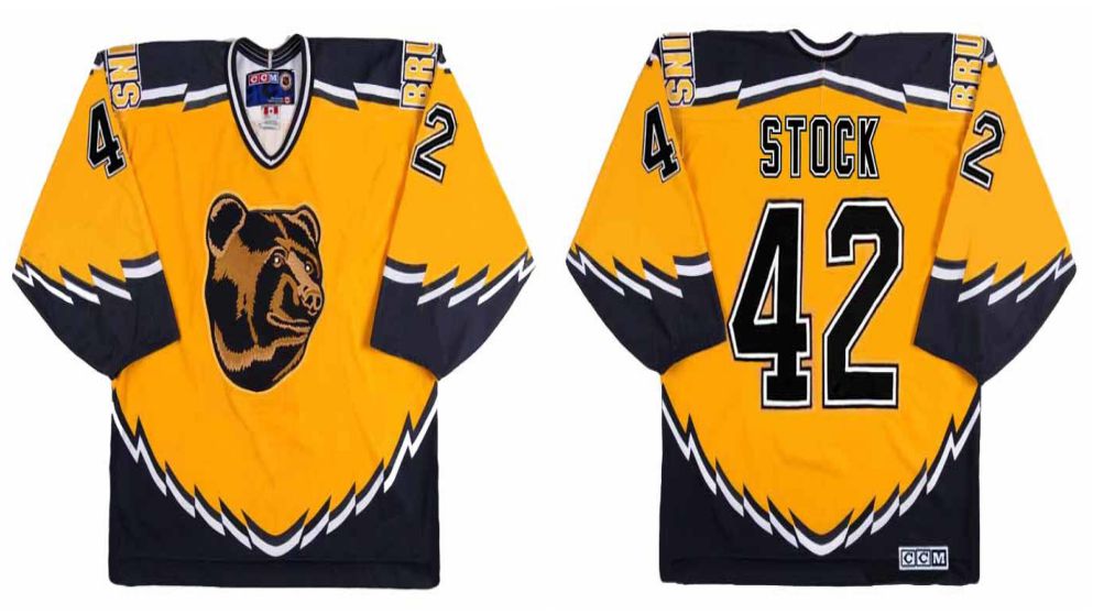 2019 Men Boston Bruins #42 Stock Yellow CCM NHL jerseys->boston bruins->NHL Jersey